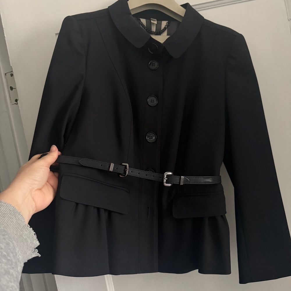 Burberry Black Blazer Jacket 3/4 Sleeve